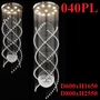 Đèn chùm pha lê thả thông minh PL040, Inox gương vàng tròn, 10 mắt COB, 365 dây pha lê, KT(mm): D800xH1700